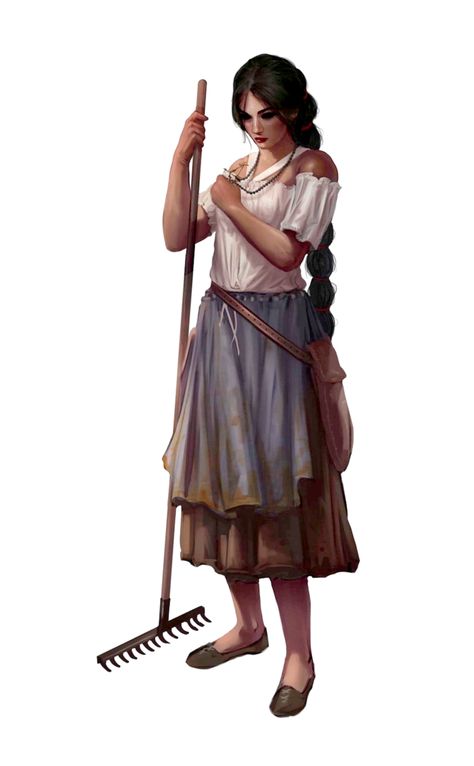 Peasant Character Design, Pathfinder Character, Heroic Fantasy, Dungeons And Dragons Characters, Female Human, Arte Fantasy, One Shot, Female Character Design, Dnd Characters