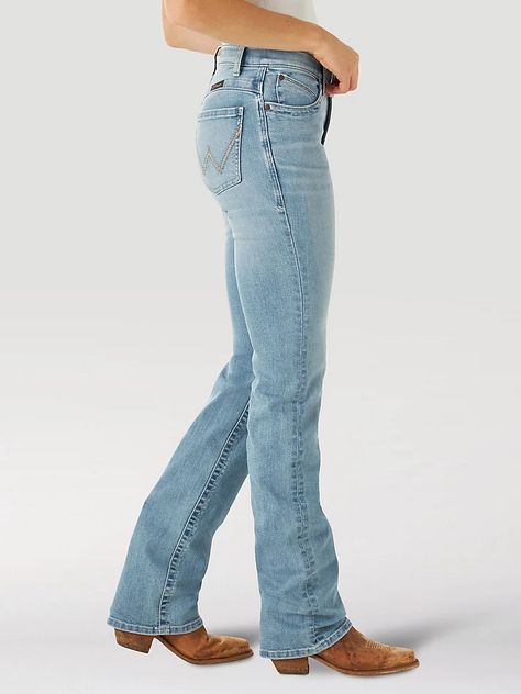 Women's Wrangler® Ultimate Riding Jean Willow Wrangler Willow Jeans, Wrangler Bootcut Jeans Women, Wrangler Womens Jeans, Women’s Wrangler Jeans, Wrangler Jeans Women's Outfit, Light Wash Wrangler Jeans, Law Cosplay, Wrangler Jeans Women's, Wrangler Women