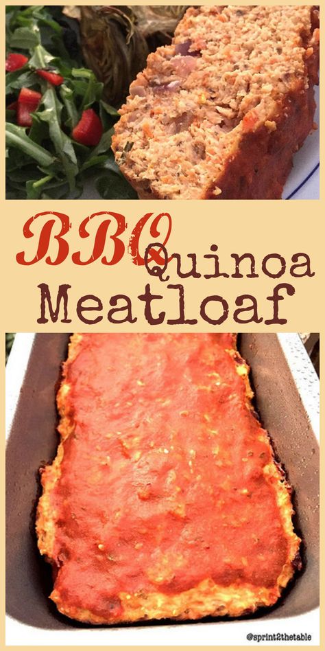 BBQ Quinoa Meatloaf - Gluten-free meatloaf with a BBQ twist. Perfect for football watching! Meatloaf With Quinoa, Bbq Quinoa, Quinoa Meatloaf, Quinoa Turkey, Jessica In The Kitchen, Beef Freezer Meals, Cauliflower Vegan, Gluten Free Meatloaf, Healthy Turkey Recipes