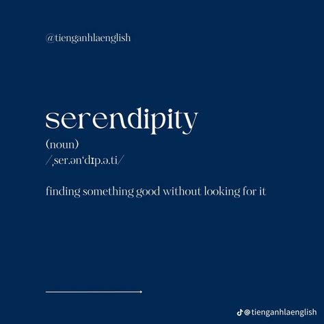 (n.) finding something good without looking for it Deep Meaning, A Word, A Quote, Positive Mindset, Me Quotes, Meant To Be, Writing, Quotes