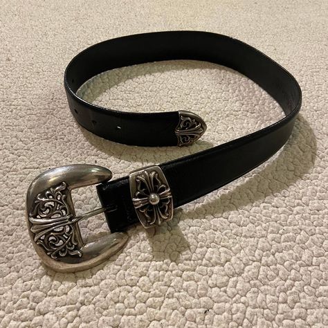 Chrome Heart Belt, Chrome Hearts Accessories, Chrome Hearts Belt, Chrome Hearts Jewelry, Aesthetic Tips, Grunge Aesthetics, Diy Pants, White Goth, Clever Tattoos