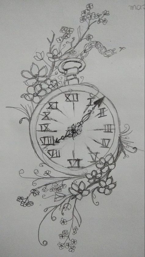 Clock Pencil Drawings, Vintage Clock Aesthetic Drawing, Fairytale Sketches Drawings, Cool Clock Drawing, Vintage Pencil Drawings, Clock Aesthetic Drawing, Cute Clock Drawing, Clock Sketch Drawing, Pretty Designs To Draw