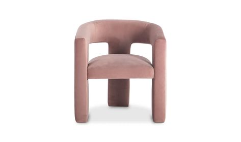 The Elo is the perfect refinement of contemporary-modern chair design. Soft rose upholstery and a welcoming shape make it perfectly versatile, able to serve different purposes and style schemes. Chair Design Modern, White Upholstery, Pink Chair, Dining Room Chairs Modern, Dining Chair Design, Occasional Chair, Cafe Style, Barrel Chair, Modern Dining Room