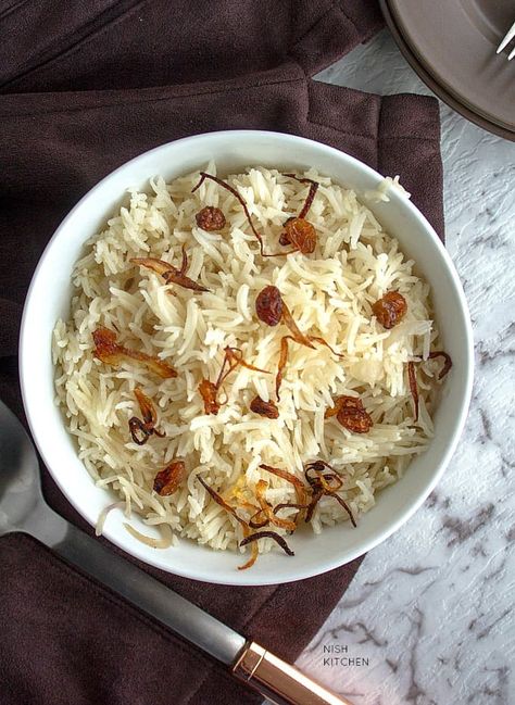 Ghee Rice #ghee #gheerice #rice Ghee Rice Recipe, Ghee Rice, Ghee Recipe, Food Menu Design, Dinner Side Dishes, Dinner Sides, Fried Onions, Basmati Rice, Fennel Seeds