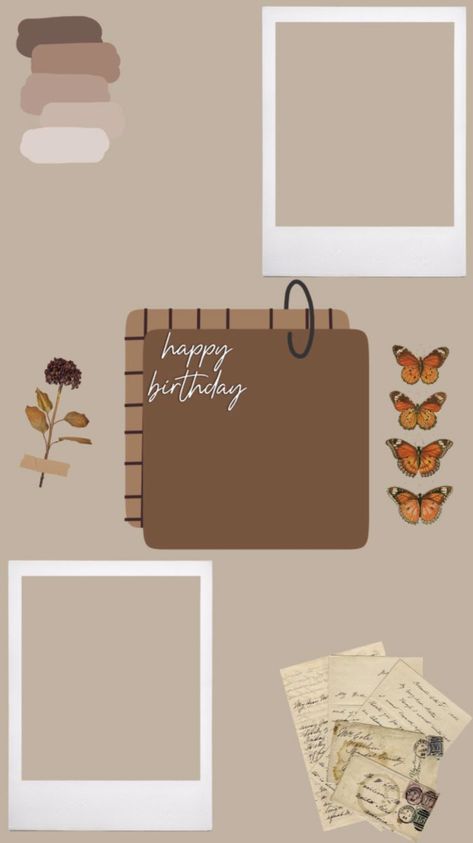 Birthday Collage Aesthetic, Aesthetic Happy Birthday, Birthday Polaroid, Lettering Happy Birthday, Happy Birthday Icons, Birthday Story, Wallpaper Happy, Birthday Posters, Birthday Icon