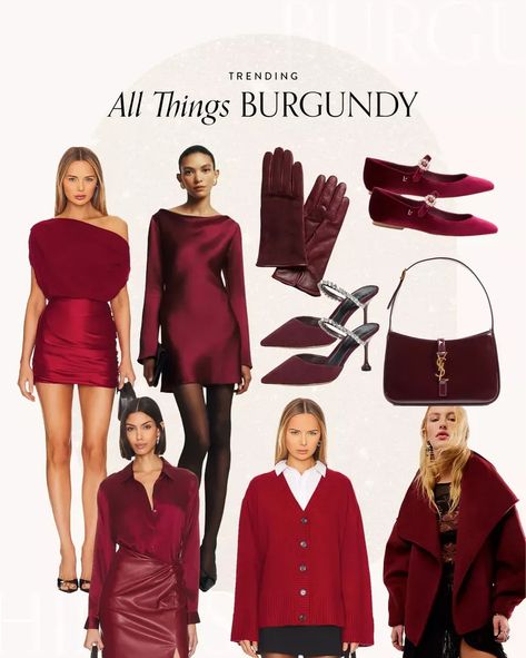 Red outfits or adding a pop of red to your winter looks is trending for the season, so I'm sharing all things burgundy! This is definitely my color crush for winter outfits and these pieces would also make for perfect Christmas party outfits. Tap to shop! True Autumn, Red Outfits, Pop Of Red, Winter Capsule, Christmas Party Outfits, Color Crush, Cold Weather Outfits, Party Outfits, Red Outfit