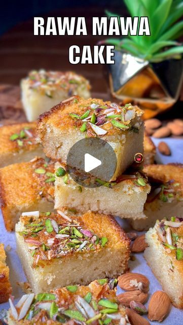 Henna Aggarwal on Instagram: "💥Diwali Series: Episode 1💥
🍰Rawa Mawa Cake🍰
Elevate tea-time with the irresistible Rawa Mawa Cake. A symphony of textures and flavors in every bite! 🍰☕ Your go-to recipe for spreading happiness, one slice at a time! 🍰🎉 #BakingLove 

🍰Buttermilk- 350 ml
🍰Milk Powder- 2 Tbsp
🍰Castor Sugar- 125 Gms
🍰Ghee- 50 Gms
🍰Elaichi Powder- 1/2 Tsp
🍰Mawa- 100 Gms
🍰Rawa (Sooji)- 120 Gms
🍰AP Flour- 60 Gms
🍰Baking Powder- 3/4 Tsp
🍰Baking Soda- 3/4 Tsp
🍰Almonds & Pistachios- 1/4 Cup

For Buttermilk, add 1.5 Tsp of Vinegar to 350 ml of warm Milk. Mix and keep aside for 10-15 mins. Buttermilk is ready!

#RawaCake #RawaMawaCake #MawaCake
[Rawa Cake, Sooji Cake, Eggless Cake Recipes, Mawa Cake, Parsi Cake]" Eggless Cake Recipes, Eggless Cake Recipe, Eggless Cake, Milk Powder, Warm Milk, Powdered Milk, Ghee, Buttermilk, Pistachio