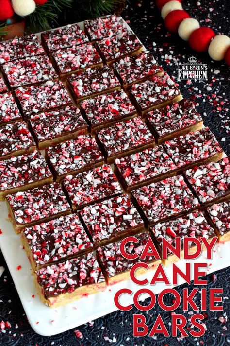 Soft and moist Candy Cane Cookie Bars, which are baked in a sheet pan, then smeared with melted chocolate, and topped with more crushed candy canes, is bound to be a new holiday favourite! These make holiday baking fun and easy! #candycane #cookies #cookiebars #christmas #holiday #baking Candy Cane Cookie, Candy Cane Recipe, Christmas Cookie Bars, Christmas Cookie Recipes Holiday, Xmas Desserts, Candy Cane Cookies, Blueberry Breakfast, Christmas Candy Recipes, Lord Byron