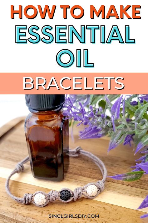 Easy way to make essential oil diffuser bracelets with lava beads. Quick method to make in 10 minutes or less. Aromatherapy Bracelets Diy, Essential Oil Jewelry Diy, Bead Knot, Oil Bracelet, Essential Oil Perfumes Recipes, Lavender Crafts, Easy Diy Hacks, Bracelets Tutorial, Making Essential Oils