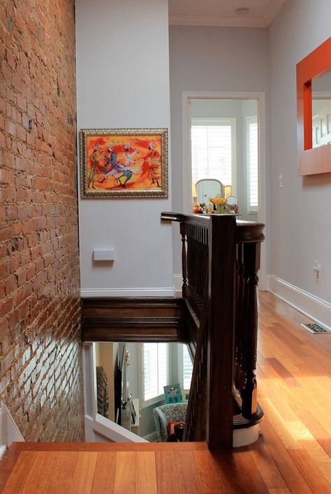 Liz’s Exuberant Row House: gallery image 12 Row House Design, Row Home, Cottage Interior Design, Design Your Own Home, Cottage Interior, Brick Walls, Home Design Ideas, Row House, House Tour