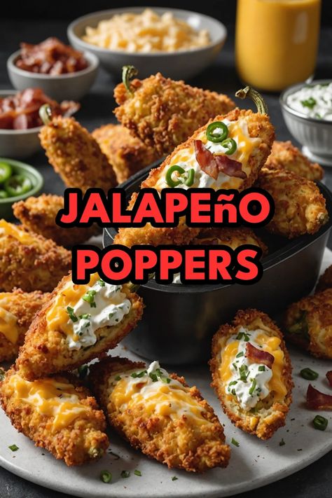 A photo of a  Jalapeño Poppers which is a type of air fryer side dishes Air Fry Jalapeno Poppers, Bacon Wrapped Jalapeno Poppers Air Fryer, Air Fryer Recipes Snacks Appetizers, Air Fryer Jalapeno Peppers, Thanksgiving Appetizers Air Fryer, Air Fried Jalapeno Poppers, Air Fryer Hors D’oeuvres, Appetizer Recipes Air Fryer, Jalapeno Poppers Air Fryer