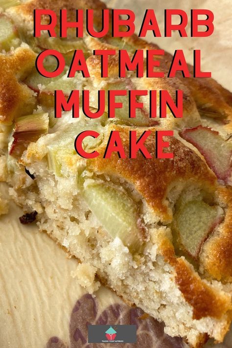 Old Fashioned Breakfast, Rhubarb Oatmeal Muffins, Rhubarb Oatmeal, Oatmeal Muffin, Rhubarb Coffee Cakes, Breakfast Cake Recipes, Great British Food, Rhubarb Desserts, Oatmeal Cake