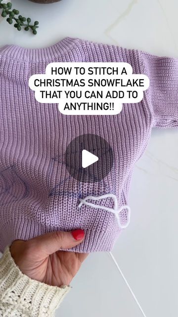 Hand embroided personalised sweaters - Pixie&Me on Instagram: "11 days until our CHRISTMAS DIY kits launch! I have been so busy today in the workshop prepping for this! I hope you love the kits as much as I do! 

This snowflake tutorial will be amongst the videos you will receive as part of your kit! I will voice guide you through it! 🧚🧚🧚🧚

The kits are awesome! You’re going to love it! Optional sweater to be included too from our new range 😍😍

What do you think of our beginner friendly snowflake? Would you give this one a try?? 

Renee 

#christmasembroidery #learntoembroider #yarn #snowflakestitch #howtoembroidasnowflake" New Year Embroidery Designs, How To Embroider A Snowflake, Crochet Snowflake Sweater, Scarf Embroidery Ideas, Christmas Embroidered Sweaters, Embroider Snowflake, Embroidery Christmas Sweater, How To Embroider On Clothes, Hand Embroidered Christmas Sweater