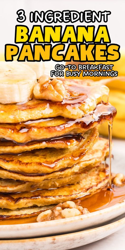 How to make banana pancakes with 3 ingredients only Banana Oat Pancakes Healthy, 3 Ingredient Banana Pancakes, Pancakes With Banana, Breakfast Recipe Ideas, Easy Banana Pancakes, Cooking Bananas, Healthy Pancake Recipes, Healthy Breakfast Recipe, Banana Pancakes Recipe