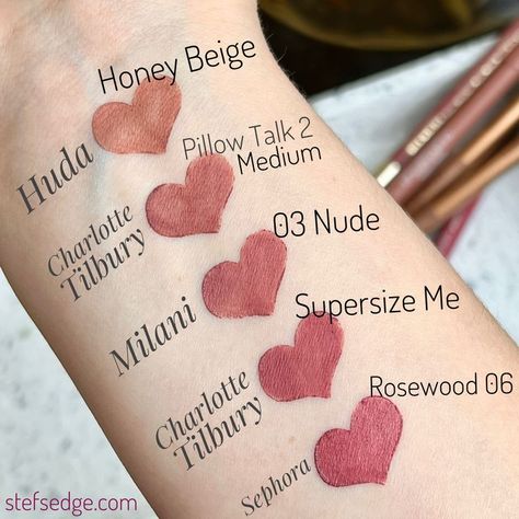 Huda Beauty Lip Liner, Lip Liner Swatches, Charlotte Tilbury Looks, Pillow Talk Medium, Sephora Lipstick, Super Size Me, Huda Beauty Lip, Charlotte Tilbury Pillow Talk, Sephora Lip