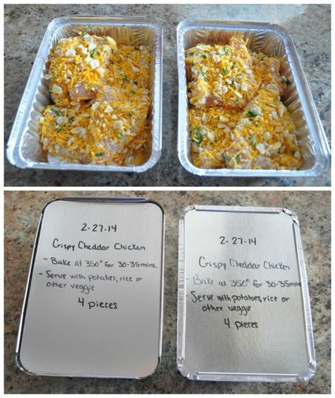 Freeze Ahead Meals, Crispy Cheddar Chicken, Grill Dessert, Chicken Freezer Meals, Freezer Dinners, Freezer Friendly Meals, Freezable Meals, Freezer Meal Planning, Make Ahead Freezer Meals