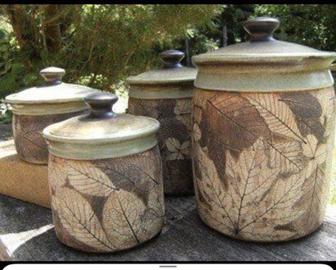 Slabwork Pottery, Pottery Sets, Pottery Canister Sets, Ceramic Nature, Kitchen Cannisters, Ceramic Kitchen Canister Sets, Pottery Shapes, Mud Pies, Ceramic Kitchen Canisters