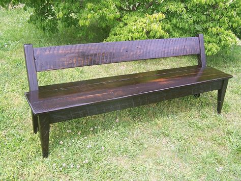 FREE SHIPPING Dining Bench With Back Wood Bench Outdoor - Etsy Canada Farmhouse Bench Entryway, Wood Bench With Back, Farm Bench, Dining Bench With Back, Wood Bench Outdoor, Rustic Dining Chairs, Reclaimed Wood Benches, Bench Entryway, Wood Dining Bench