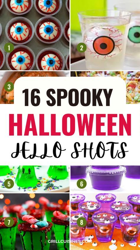 These are the best Halloween Jello Shots ideas! Eyeball jello shots, vampire kiss, purple hooter, black magic and more! Make your favorites for your guests. Happy Halloween!!
Black Magic Jello Shots, Vampire Kiss Jello Shots, Jell-o Shots Halloween, Halloween Jell-o Shots, Purple Jello Shots, Jello Shots Halloween Cute Halloween Jello Shots, Spooky Halloween Jello Shots, Halloween Shots Alcohol Jello Shooters, Halloween Jello Recipes, Jello Shots For Halloween, Halloween Jell-o Shot Ideas, Jello Halloween Ideas For Kids, How To Make Jell-o Shots, Halloween Shots Jello