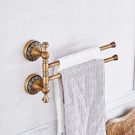 Hand Towel Holder Ideas, Bathroom Towel Rack Ideas, Bathroom Hand Towel Holder, Towel Bar Bathroom, Towel Hangers For Bathroom, Towel Rod, Vintage Towels, Towel Holder Bathroom, Hand Towel Holder