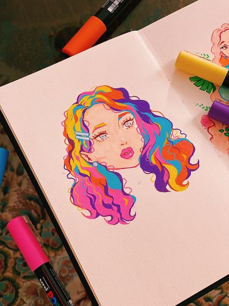 Posca Marker, Posca Art, Sketchbook Art Journal, Arte Sketchbook, Paint Marker, Sketchbook Inspiration, Mini Canvas Art, Pen Art, Book Art Drawings