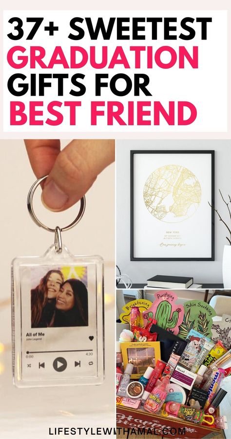 Cute Graduation Gifts For Best Friend, Gifts For Best Friends Graduation, Graduation Gift Best Friend, Friend Graduation Gift Ideas, Graduation Friend Gifts, Gifts For Friends Going To College, Diy High School Graduation Gifts, Graduation Gift Ideas College Diy, Graduation Gifts For Friends High School