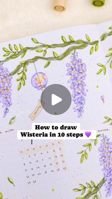 Alexandra | My Journal Addiction | How to draw a wisteria 💜

#howtodraw #wisteria #doodle #doodleart #doodles #doodlesketch #tombowdualbrushpens #bulletjournal #art #art... | Instagram How To Draw Wisteria Step By Step, Wisteria Doodle, How To Draw Wisteria, Draw Wisteria, Wisteria Drawing, Bujo Journal, Tombow Brush Pen, Tombow Dual Brush, My Journal