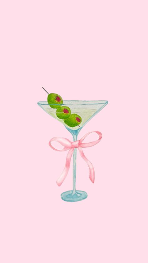 Martini Wallpaper, Glass Nails Art, Bow Wallpaper, Pink Martini, Dirty Martini, Pink Wallpaper Iphone, Iphone Background Wallpaper, Xmas Crafts, Christmas Wallpaper