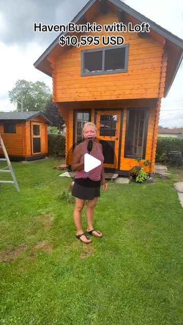 Bunkie Life on Instagram: "Check out this awesome Haven Bunkie + bathroom setup located in Windsor.

See all of our bunkie models at Bunkielife.com

#logcabin #fyp #extraspace #guesthouse #sheshed #viral #tour" Bunkie Life Interiors, Bunkie Plans With Loft, Bunkie Interior Ideas, Small Bunkie Ideas, Guest Bunkie, Bunkie Ideas 10x10, Bunkie Life, Bunkie Ideas, Bathroom Setup