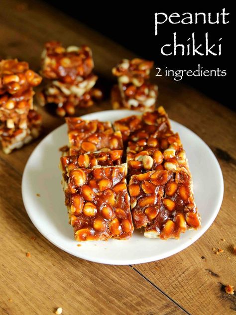 peanut chikki recipe Peanut Chaat Recipe, Eggless Banana Cake Recipe, Chikki Recipe, Peanut Chikki, Hebbar's Kitchen, Garlic Chutney, Dosa Recipe, Diwali Food, Chaat Recipe