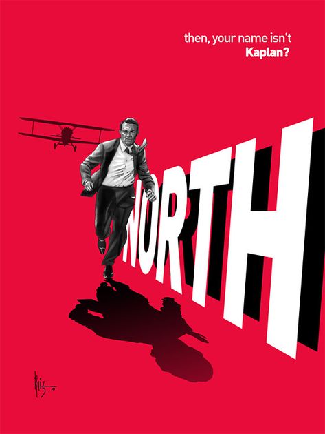 Digital Illustrations by Ruiz Burgos | Inspiration Grid | Design Inspiration North By Northwest, Project Red, Classic Movie Posters, Cinema Posters, Spanish Artists, Alternative Movie Posters, Creative Poster Design, Movie Poster Art, Website Inspiration