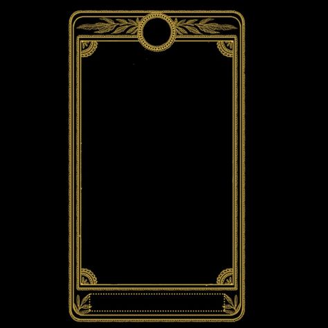 Black and gold tarot card template with a transparent background Tarot Card Template Design, Tarot Border Design, Art Deco Tarot Cards, Tarot Card Border Design, Tarot Cards Png, Tarot Card Frame, Blank Tarot Card, Art Deco Tarot, Tarot Card Background