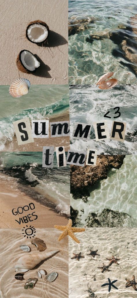 Summer Time, Shells, Collage