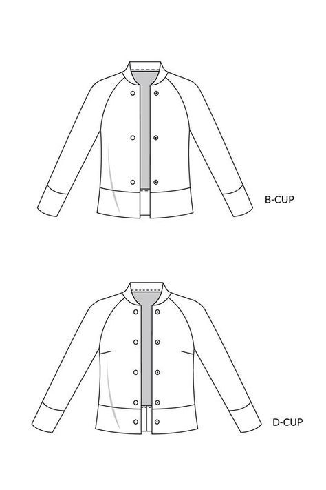 Raglan Sleeve Jacket Pattern, Raglan Sleeve Jacket, Interfacing Fabric, Raglan Knit, Jacket Sewing Pattern, Bulky Knit, Boxy Jacket, Jacket Sewing, Flat Sketches