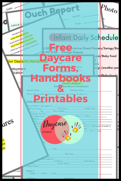 Childcare File Organization, Daycare Employee Handbook, Daycare Office Organization, Daycare Handbook Template Free, Daycare Paperwork Printables, Home Daycare Parent Board, Diy Home Daycare Ideas, In Home Daycare Prices, Daycare Sick Policy Printable