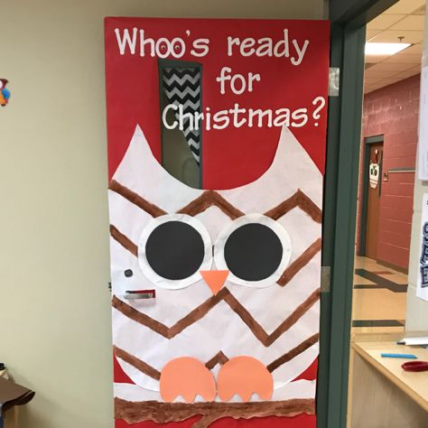 Owl Door Decorations, Owl Bulletin Boards, Door Decorations Classroom Christmas, Owl Door, Bullentin Boards, Christmas Door Decoration, Winter Owl, Classroom Christmas, Door Decorating