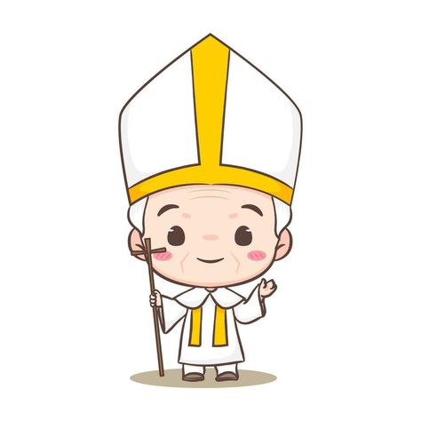 Cute Pope cartoon character. Happy smiling catholic priest mascot character. Christian religion concept design. Isolated white background. vector art illustration. Notebook Label, Person Png, Religious Pictures, Catholic Priest, Mascot Character, Picture Icon, Vector Art Illustration, Cartoon Character, Cartoon Drawings