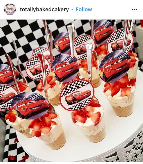 Cars Birthday Party Treats, Cars Theme Treats Party Ideas, Cars Theme Dessert Table, Cars Dessert Table, Cars Treat Table, Cars Theme Treats, Car Themed Dessert Table, Lightning Mcqueen Dessert Table, Car Cake Pops Ideas