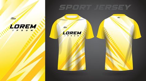 yellow shirt sport jersey design Yellow Basketball Jersey Design, Sports Jersey T-shirt With Logo Print, Custom Print Jersey T-shirt For Sports, Sporty Yellow T-shirt For Sports, Yellow Sports T-shirt With Logo, Sports Tshirt Designs, Sports Jersey Design, Yellow Shirts, Logo Banners