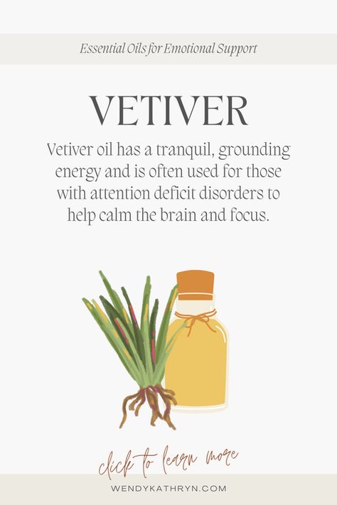 Vetiver - The Best Essential Oils For Emotions — Wendy Kathryn Vetiver Essential Oil Benefits, Essential Oil Meanings, Top Essential Oils, Vetiver Oil, Vetiver Essential Oil, Essential Oil Diffuser Blends Recipes, Magic Herbs, Essential Oil Blends Recipes, Essential Oil Mixes