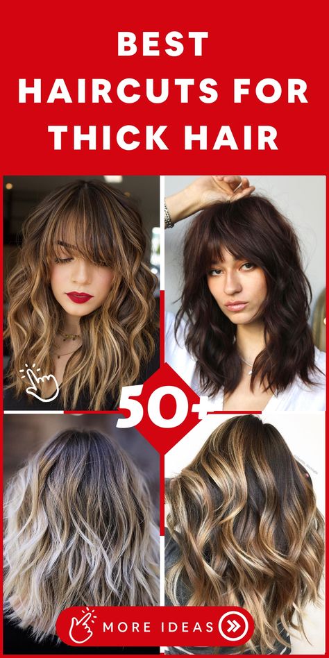 Discover stylish haircuts specifically designed for thick hair that strike a perfect balance between chicness and ease of styling. From trendy long bobs injecting movement and depth to glamorous layered cuts eliminating bulk while amplifying your natural volume, these styles are tailored to accentuate your thick locks in the best way possible. Embrace the richness of your voluminous hair and revamp your appearance with these elegant haircut options, making you feel confident and fabulous on a da Haircuts For Voluminous Hair, Hair For Long Haircuts, Thick Course Hairstyle, Thick Hair Haircut Short, Long Bob For Thick Hair, Long Haircut For Thick Hair, Best Hairstyles For Thick Hair, Hairstyles For Thick Hair Medium, Best Haircuts For Thick Hair