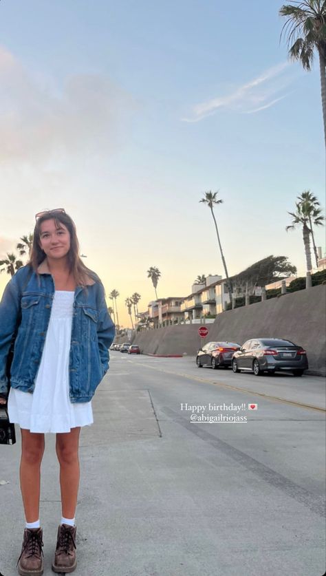 Thrifted Fits Aesthetic, Granola Skirt Outfit, White Dress Jean Jacket Outfit, Dress With Jean Jacket Outfit, Casual Denim Flowy Skirt, California Spring Outfits, Jean Skirt Outfits Fall Aesthetic, Church Fits Summer, Utah Girl Summer Outfits