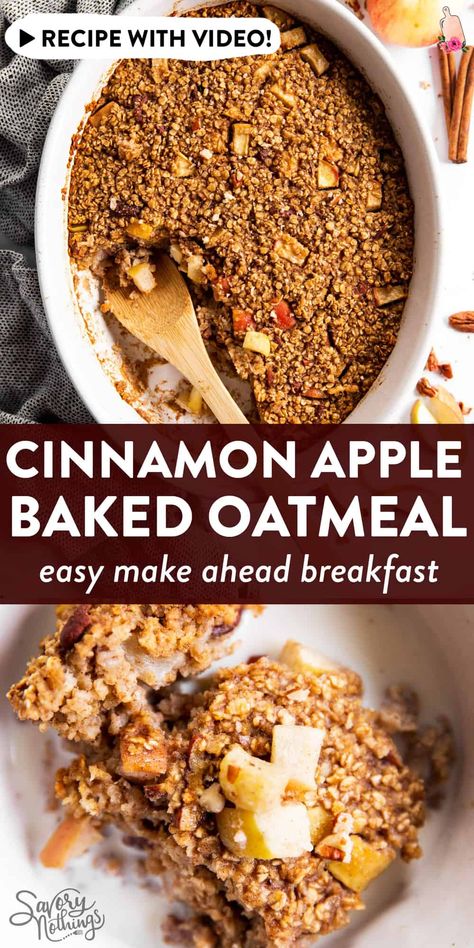 Metabolic Eating, Apple Baked Oatmeal, Apple Cinnamon Baked Oatmeal, Make Ahead Oatmeal, Cinnamon Baked Oatmeal, Pro Metabolic, Skillet Breakfast, Baked Cinnamon Apples, Baked Oatmeal Recipe