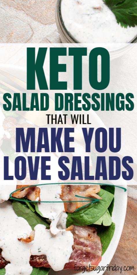 Not a big fan of salad? These YUMMY keto salad dressings will make you LOVE salad! From Keto Bacon Ranch Dressing to Keto Cobb Salad Dressing to Keto Creamy Vinaigrette, you will definitely find your next favorite keto salad dressing recipe on this list. Keto salads make an amazing keto lunch or keto dinner, and these fat-filled dressings will keep you satisfied for hours! Keto Salad Dressings, Keto Salad Dressing Recipes, Salad Dressing Recipes Balsamic, Keto Dressing, Cobb Salad Dressing, Low Carb Salad Dressing, Keto Salad Dressing, Easy Salad Dressing Recipes, Salad Dressing Recipes Healthy