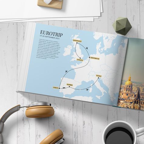 Travel Magazine Layout, Book Maps, Travel Book Layout, Travel Book Design, Book Editor, Photobook Layout, Travel Photo Album, Map Creator, Photobook Design