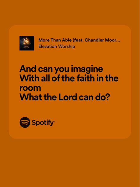 More Than Able Elevation Worship Lyrics, More Than Able Elevation Worship, Elevation Worship Lyrics, Emotionally Connected, Good Christian Movies, Christian Song Quotes, Elevation Worship, Jesus Music, Christian Lyrics