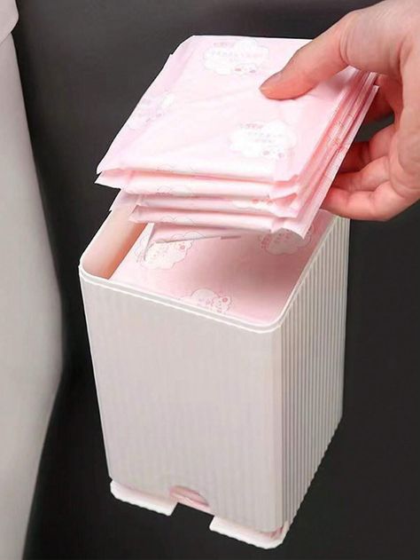 1pc Wall-Mounted Sanitary Napkin Storage Box, Toilet Paper Holder. Ideal Organizer For Bathroom, Bedroom, Kitchen, Office Etc.I discovered amazing products on SHEIN.com, come check them out! Tissue Paper Storage, Pink Storage Boxes, Sanitary Napkin Storage, Craft Storage Box, Commercial Toilet, Napkin Storage, Organizer For Bathroom, Aesthetic Bathroom, Towel Dispenser