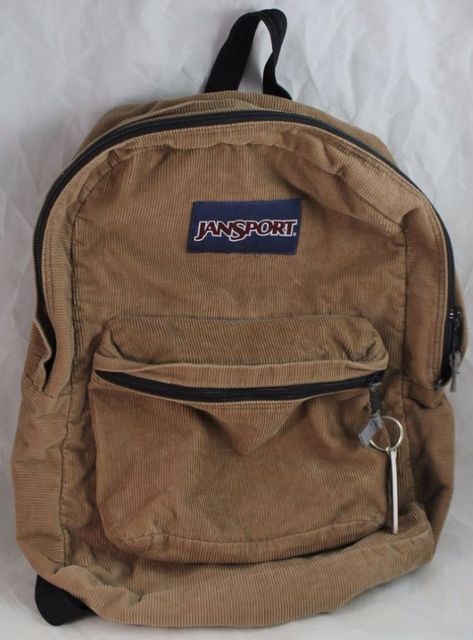 🖤lonerhijabi🖤 Corduroy Jansport Backpack, Mochila Jansport, Vintage Backpacks, Brown Corduroy, Pretty Bags, Jansport Backpack, Spring Summer 2022, Unisex Accessories, School Backpack