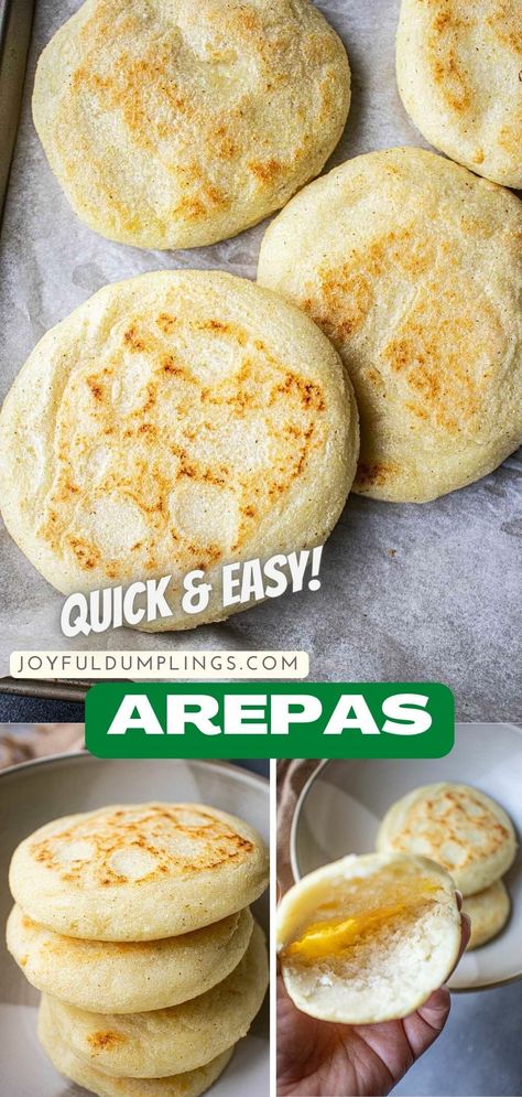 Arepas are a versatile dish that can be filled with a variety of ingredients, from savory to sweet. They are a popular street food in Venezuela and Colombia, but can be found in many other countries around the Maseca Recipes, Arepas Recipe, Healthy Low Fat Recipes, Dinner Recipes Healthy Low Carb, Quick Easy Recipes, Meal Options, Low Carb Breakfast Recipes, Low Carb Lunch, Low Carb Dinner Recipes