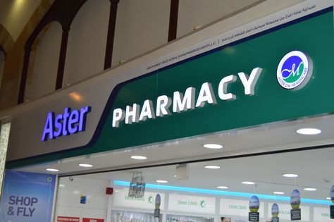 Pharmacy Board Design, Pharmacy Sign Board Design, 3d Letter Signage, Signage Architecture, Dubai Hospital, Restaurant Signboard, Pharmacy Signage, Name Plate For Home, Office Tiles